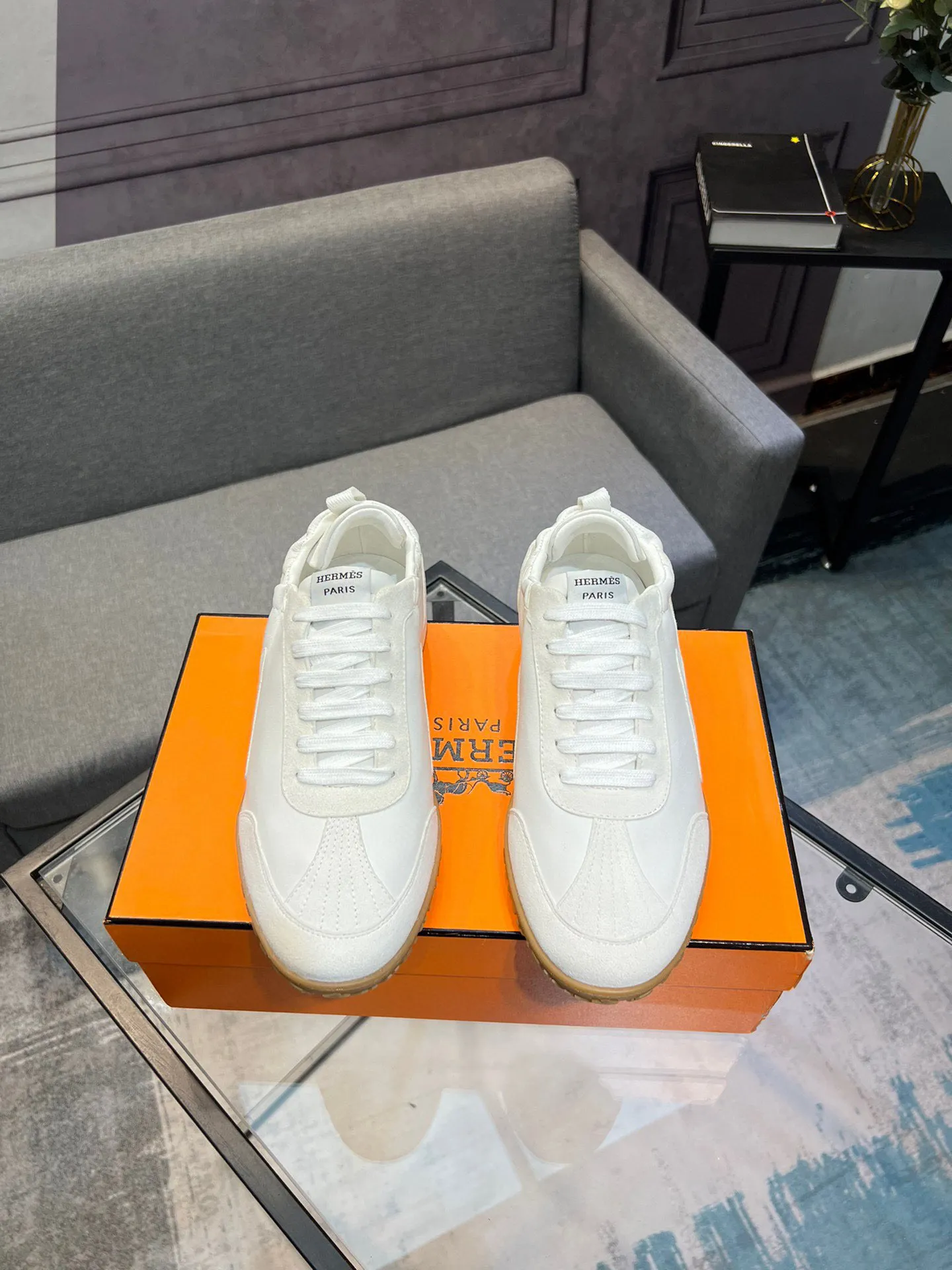 Men's shoes 💰660 [HERMES] Hermès - High-end quality original order 🔍🔍 - Upper: 🔝 cowhide suede splicing design - Inner lining: imported mixed sheepskin - Outsole: TPR foam · Rubber: two-color combined molding outsole - Super high quality control · Fine workmanship: highlighted (high-end, luxury, grade) -Size: 38-44 (45, 46, can be customized)
